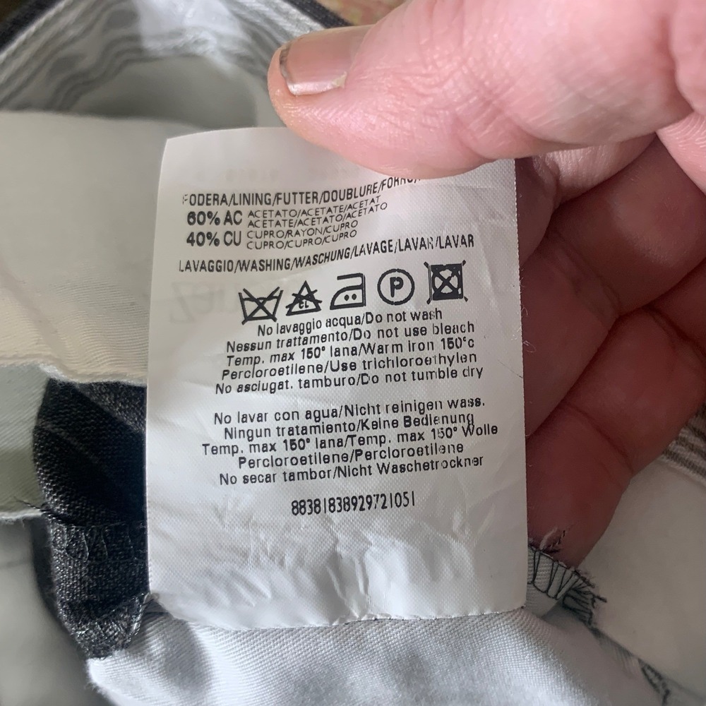 Zanella Todd Super 130s Wool Dress Pants 40x30 Gray Pleated Windowpane Italy - Picture 8 of 15